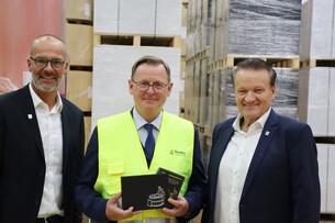Ministerpräsident von Thüringen Bodo Ramelow besucht Koehler Paper Werk in Greiz