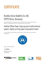 Certificate "Blue Angel"