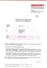 ISEGA Certificate Playing Card Board Casino Classic