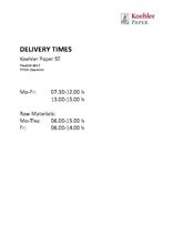 DELIVERY TIMES Koehler Paper SE