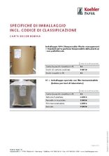 SPECIFICHE DI IMBALLAGGIO INCL. CODICE DI CLASSIFICAZIONE Bobina Decor 