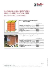 PACKAGING SPECIFICATIONS INCLUDING CLASSIFICATION CODE RECYCLING PAPER CONTAINER ROLL