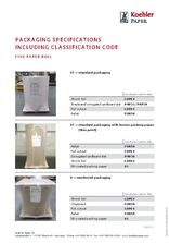 PACKAGING SPECIFICATIONS INCLUDING CLASSIFICATION CODE FINE PAPER ROLLE