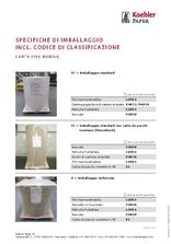 SPECIFICHE DI IMBALLAGGIO INCL. CODICE DI CLASSIFICAZIONE BOBINA CARTA F I N E