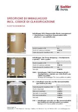 SPECIFICHE DI IMBALLAGGIO INCL. CODICE DI CLASSIFICAZIONE BOBINA Carta da imballaggio flessibile