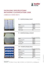 PACKAGING SPECIFICATIONS INCLUDING CLASSIFICATION CODE CARBONLESS PAPER FORMAT