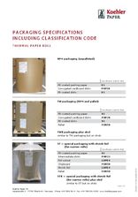 PACKAGING SPECIFICATIONS INCLUDING CLASSIFICATION CODE THERMAL PAPER ROLL