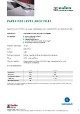 Data sheet PAPER FOR LEVER ARCH FILES