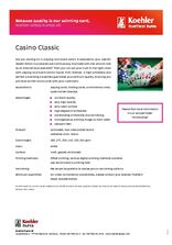 Data Sheet Playing Card Board Casino Classic
