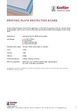 Data Sheet PRINTING PLATE PROTECTION BOARD