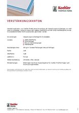 Datenblatt Verstärkungskarton