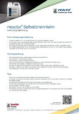Anwendungsempfehlung reacto® Selbsttrennleim Rioflex