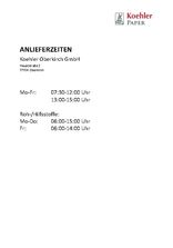 Anlieferzeiten Koehler Oberkirch GmbH