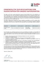 Firmenpolitik zur Beschaffung von Faserstoffen