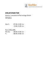 Anlieferzeiten Koehler Innovation &amp; Technology GmbH