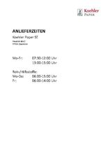 Anlieferzeiten Koehler Paper SE