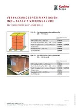 Verpackungsspezifikationen inkl. Klassifizierungscode Recyclingpapier Container Rolle