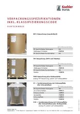 Verpackungsspezifikationen inkl. Klassifizierungscode Flexible Verpackungspapiere Rolle