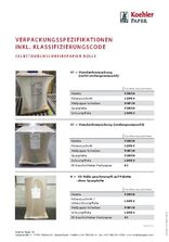 Verpackungsspezifikationen inkl. Klassifizierungscode Selbstdurchschreibepapier Rolle