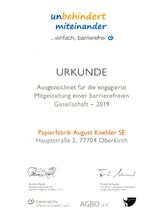 Engagierte Mitgestaltung einer barrierefreien Gesellschaft - 2019